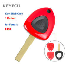 Keyecu Shell Only 1 Button Remote Key Case Fob Housing Cover with Uncut Key Blade for Ferrari F458 2024 - buy cheap