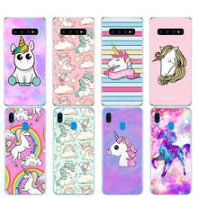 Funda de silicona para teléfono Samsung Galaxy S10 E PLUS A10 A20 A30 A40 A50 A70 A10E A20E M20 coque cute Rainbow Unicorn 2024 - compra barato