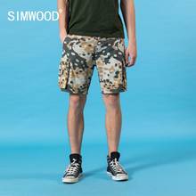 Simwood bermuda masculina de camuflagem, calções de verão 2021 algodão tamanho extra grande com bolsos roupas sj120lip 100% 2024 - compre barato
