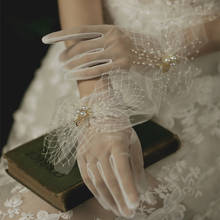 Luvas de tule transparente ultra-fina, luvas de dedo sensual transparente para casamento e pulso, acessório para foto e filmagem 2024 - compre barato
