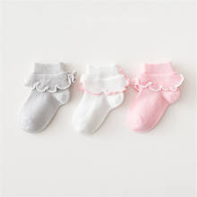 Summer Fashion Kids Socks Newborn To 5 Years Old Baby Girl Ruffle Sock 3 Pairs Cute Baby White Pink Lace Kid Cotton Socks 2024 - buy cheap