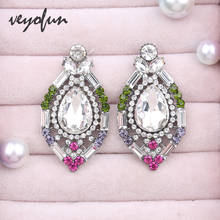 Veyofun Luxury Crystal Stud Earrings Trendy Lady Party Earrings Fashion Jewelry New Gift 2024 - buy cheap