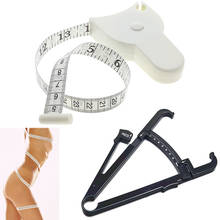 2 In 1 Skinfold Caliper Body Fat Caliper With Body Tape Measure Men's & Women's Chart 2024 - buy cheap