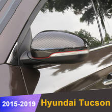 Carbon fiber Car Rearview Mirror Cover Side Wing Cap Shell Case Trims for Hyundai Tucson 2015 2016 2017 2018 2019 Accessories 2024 - buy cheap