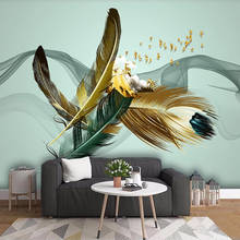 Papel tapiz con foto 3D personalizado, arte de pared de plumas abstractas, Mural de papel tapiz, decoración del hogar, sala de estar, sofá, Fondo de TV, revestimiento de pared 2024 - compra barato
