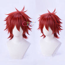 Conjunto de estrelas amagi rinne para cosplay, cabelo sintético curto, resistente ao calor, vermelho com peruca livre 2024 - compre barato