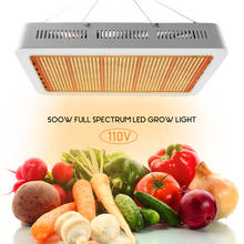 Полный спектр светодиодный свет для выращивания 500 Вт 110 в панель фитолампия для комнатный гроутент теплицы Выращивание растений методом гидропоники для выращивания овощей, цветущих растений лампа для роста 2024 - купить недорого
