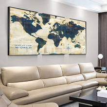 Modern World Map Decorative Wall Art Picture Posters and Prints Canvas Painting Cuadros Study Office Room Decoration Home Decor 2024 - buy cheap