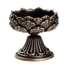 Suporte de vela de flor de lótus de cobre suporte de luz de chá budista candlestick decoração 2024 - compre barato