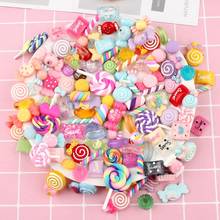 30/50Pcs Mixed Colorful Resin Lollipop Candy Cabochons DIY Crafts Mobile Phone Shell Materials Scrapbooking Hair Accessories 2024 - buy cheap