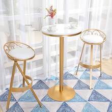 Nordic Wrought Iron Living Room Furniture Bar Table Chair Hotel High-foot Bar Stool Minimalist Coffee Shop Leisure Bar Chairs 2024 - buy cheap
