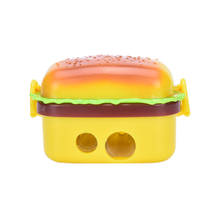 Sacapuntas de lápiz con forma de hamburguesa de 2 agujeros mecánicos de alta calidad con dos goma/Sacapuntas de lápiz estándar 2024 - compra barato