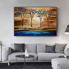 Arthyx Hand Painted Landscape Oil Painting On Canvas Handmade Modern Abstract Trees Wall Art Picture For Living Room Home Decor 2024 - buy cheap