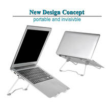 Suporte de alumínio para laptop, suporte dobrável ajustável universal para notebooks e tablets, suporte invisível e frio 2024 - compre barato