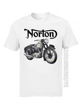 Camiseta vintage motocicleta branca para pai, 100% algodão, respirável, verão/outono, popular, motociclista 2024 - compre barato