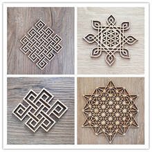 Flower Of Life Wooden Coaster Laser Cut Wooden Sign Rustic Home Wall Art Decor Craft Country Wedding Supplies 2024 - buy cheap