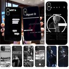 CUTEWANAN Agust D Black TPU Soft Phone Case Cover for iPhone 11 pro XS MAX 8 7 6 6S Plus X 5S SE 2020 XR case 2024 - buy cheap