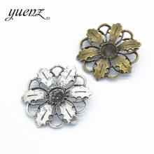 YuenZ-2 uds. De 2 colores, flor de color plata antigua, aleación de Zinc, joyería DIY, dijes, colgante, collar, ependientes 42*42mm Q153 2024 - compra barato