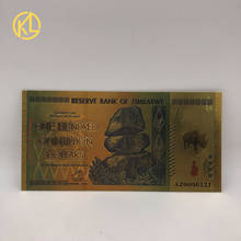 100-1000pcs different serial numbers Limited Edtion Rhinoceros One Hundred Quintillion Zimbabwe Dollars 24K Gold Banknote 2024 - buy cheap