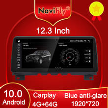 Автомобильный DVD-плеер NaviFly 12,3 дюйма, с синим антибликовым экраном, GPS, Android 10,0, для BMW F01/F02 7 серии, CIC NBT системы 1920*720 2024 - купить недорого