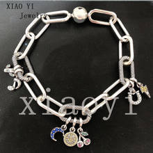 Xiaoyi 2020 new 100% S925  Yellow smile note cherry moon cactus lightning U letter fashion me series tie bracelet for girlfriend 2024 - buy cheap