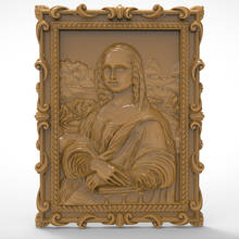 Mona lisa liza 3d relief STL format model used for cnc artcam router engraving carving design file 2024 - buy cheap