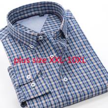 New Arrival Fashion Spring And Autumn Smart Casual Shirts Plaid Long Sleeve Men Extra Large Coat Plus Size XL-7XL 8XL 9XL 10XL 2024 - buy cheap