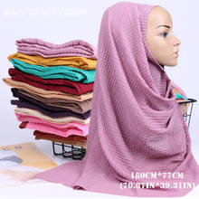 Moda glitter cachecóis longos xales mulheres islâmica muçulmano plissado headwrap hijab árabe lenço 70.87in * 30.31in 100% viscose 2024 - compre barato