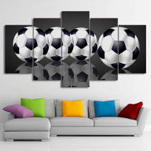 Póster de arte de pared, decoración moderna para el hogar, sala de estar, dormitorio, 5 piezas, pintura de lienzo deportiva de fútbol abstracto, cuadros modulares, Marco 2024 - compra barato