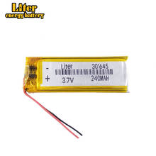 Bateria recarregável de li-po de polímero de lítio para mp3 mp4 3.7v 240mah 301645 2024 - compre barato