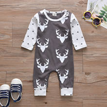 Infant Newborn Christmas Baby Boys Girls Clothes Set Cotton Long Sleeve Deer Printed Jumpsuit Casual Toddler Clothing Set 2024 - buy cheap