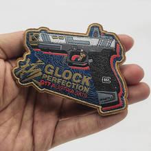 Pulseira bordada glock perfeição g34, emblema militar tático com emblema para jaqueta, ornamento para mochila 2024 - compre barato