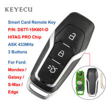 Keyecu Smart Card Remote Car Key 3 Buttons 433MHz HITAG PRO Chip for Ford Mondeo Edge S-Max Galaxy 2014-2018, DS7T-15K601-D 2024 - buy cheap