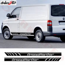 Calcomanías deportivas para coche, pegatinas de falda para puerta lateral, calcomanías de vinilo para decoración de carrocería, accesorios para Volkswagen TRANSPORTER T4 T5 T6, 2 piezas 2024 - compra barato