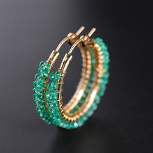 DMBS437 Plain Emerald Earrings Female Natural 14k Gold Injection Niche Designer Models 2024 - buy cheap