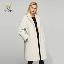 Women's Fur Coat Real  Sheep Shearing Fur Coat with Turn-down Collar Winter Sheep Sheared Jacket sheepskin Coat FS17145B 2024 - buy cheap