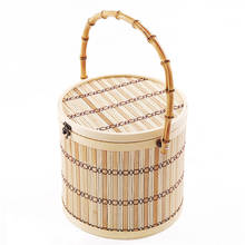 Round bamboo root puer tea cake box basket tea box caddies bamboo basket for pu er tea 1pc 2024 - buy cheap