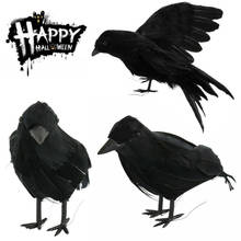 Accesorios de plumas de cuervos para Halloween, ave artificial, accesorios de cuervos, decoración de ropa de lujo 2024 - compra barato