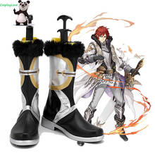 SINoALICE Re: Life In A Different World Reinhard Van Astrea Black Silver Shoes Cosplay Long Boots High Heel Leather Custom Made 2024 - buy cheap