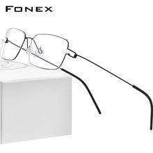 FONEX Screwless Eyewear Titanium Alloy Glasses Frame Men Prescription Eyeglasses Korean Denmark Women Myopia Optical Frame 98606 2024 - buy cheap
