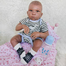 Exquisite 50cm Realistic African baby newborn dolls black skin silicone reborn baby dolls toys for children gift 2024 - buy cheap