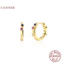 Canner ins brincos de diamante minimalistas, cores femininos, 925, em prata esterlina, joias finas, piercing, brincos 2024 - compre barato