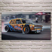 Vintage graffiti esportes carro poster arte da parede fotos pintura arte da parede para sala de estar decoração casa (sem moldura) 2024 - compre barato