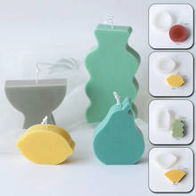 Molde de silicona con forma de abanico para velas, accesorio con forma de florero pequeño de limón, perfumado, jabón, Diy 2024 - compra barato