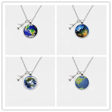 2019 New World Map Necklace Discovery Travel Discover Glass Pendant Cabachon Airplane Pendant Necklace Men and Women Gifts 2024 - buy cheap