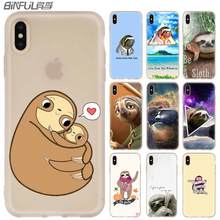 Silicone Soft Phone Shell Case for iPhone 13 12 11 Pro X XS Max XR 8 7 6 Plus SE 2020 Coque sloth rose 2024 - buy cheap