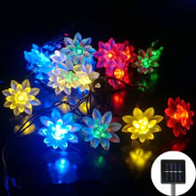 5M LED Lotus Solar Lights String Twinkle Fairy Garden Outdoor Waterproof Courtyard Garland Wedding Christmas Party Decoration 2024 - buy cheap