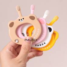 Baby Toothbrush Small Anti-card Throat Soft Hair Toothbrush Hand Ring Training Grip Toothbrush Children Chewing silicone brush 2024 - buy cheap