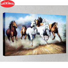 diamond painting eight horses running diamond embroidery full square/round drill puzzles gifts for the new year 2020 decoration 2024 - buy cheap