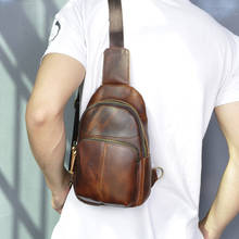 Мужская качественная кожаная повседневная модная нагрудная Сумка-слинг 8 "планшет зонтик дизайн на одно плечо сумка через плечо для мужчин 8002-d 2024 - купить недорого